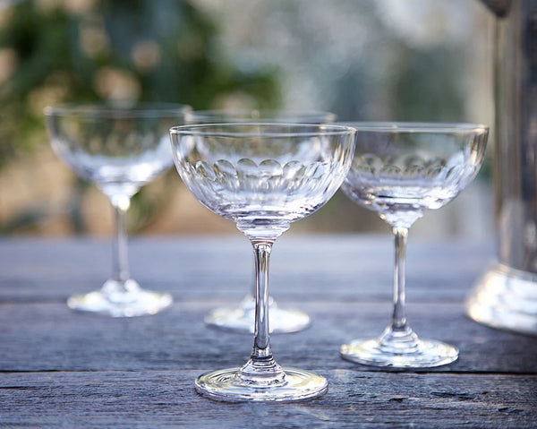 Champagne Saucers with Lens Design - Set of 2