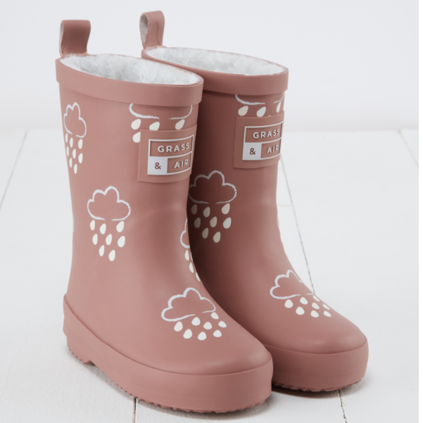 Grass & Air - Colour Changing Fleece-Lined Wellies - Rose