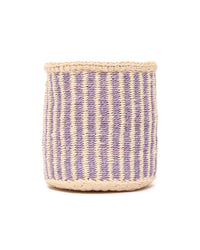 The Basket Room - UMEME: Lavender Pinstripe Woven Storage Basket: S / Purple / Pinstripe