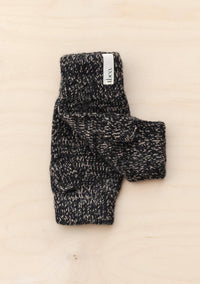 Cashmere & Merino Wrist Warmers in Black Fleck