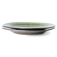 The Emeralds: Ceramic dinner Plate spotted green
