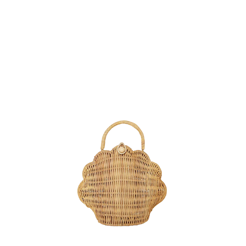 Rattan Shell Bag - Straw