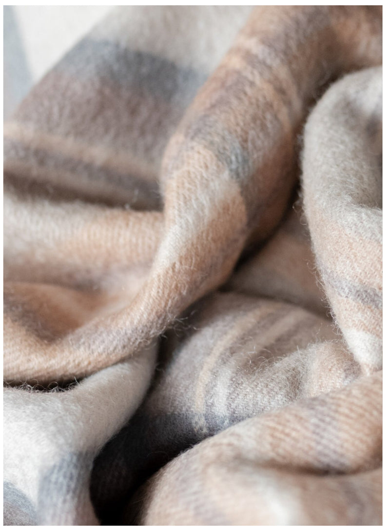 Lambswool Oversized Scarf in Stewart Natural Dress Tartan