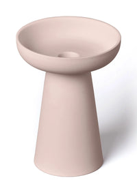 Porcini Soft Pink Candle Holder in Matte Clay - Large