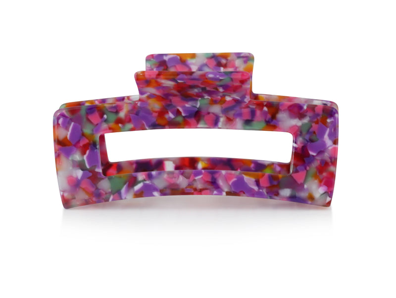 Big Metal London - Erica Statement Bulldog Hairclip: Pink/Purple