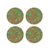 Speckled Round Cork Coasters Set of 4 - Green