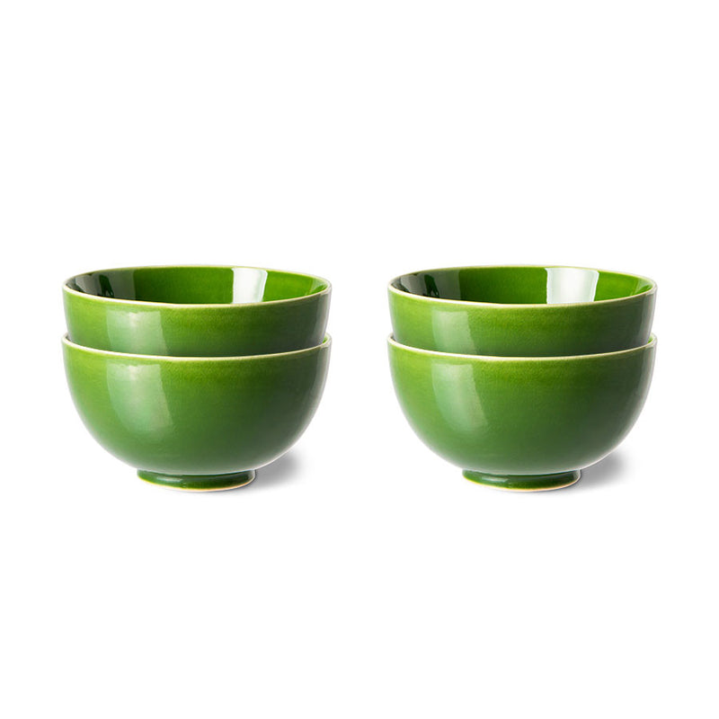 The Emeralds : Ceramic Dessert Bowl Green (Set of 4)