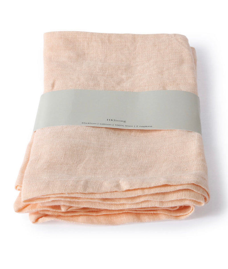 Soft Salmon linen napkin set of 2