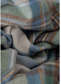 Recycled Wool Blanket in Stewart Muted Blue Tartan