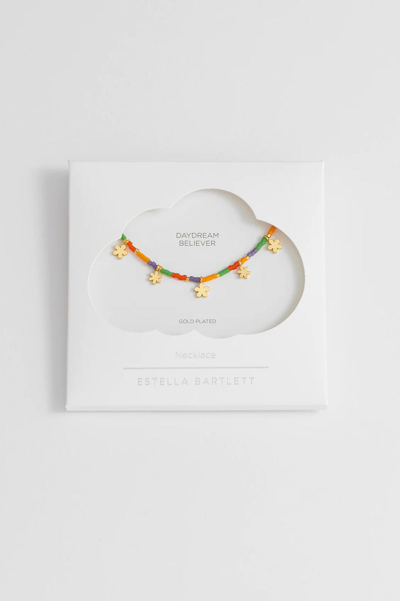 Ditsy Flower Miyuki Necklace - Gold Plated