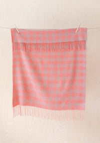 Super Soft Lambswool Baby Blanket in Blush Gingham