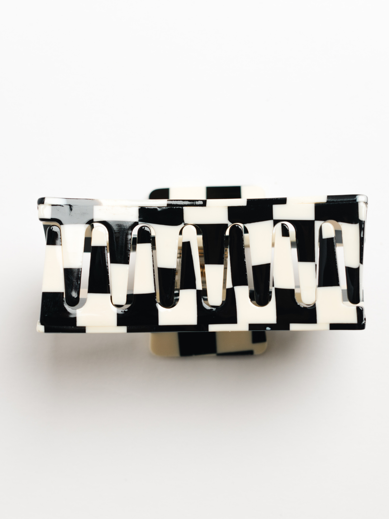 NAT + NOOR - Black Checkered Hair Claw