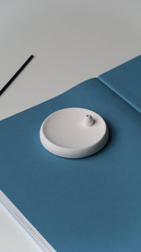 Scandi Round Incense Holder: White