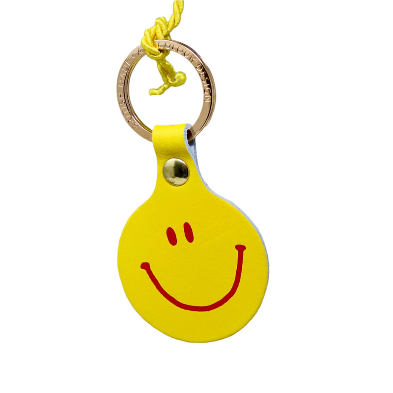 Feeling Lush Smilie Face Key Fob - Yellow