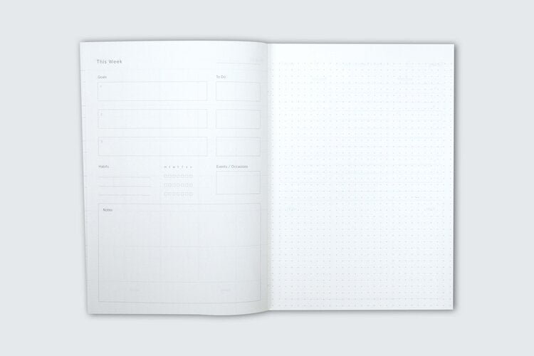 Limited Edition - A5 Layflat Daily Planner - Enid print in Brown/Blue