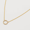Pave Set Cz Circle Necklace - Gold