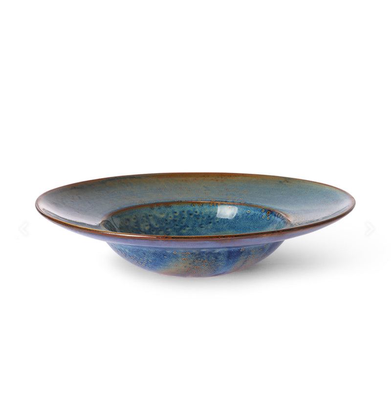 Home Ceramics Pasta Plate Rustic Blue