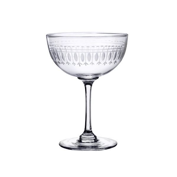 Champagne Saucers with Ovals Design - Set of 2