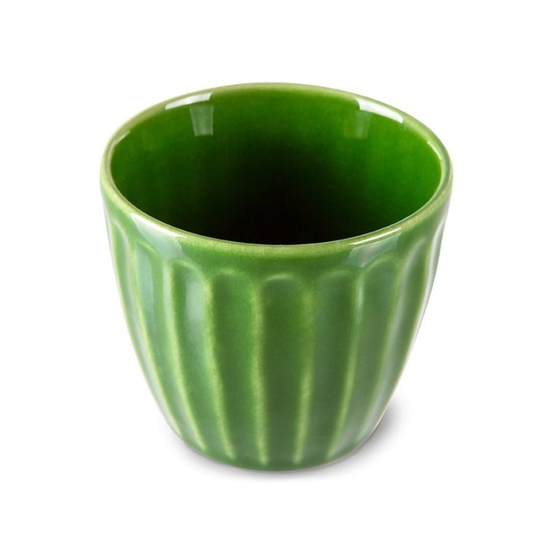 The Emeralds Ceramic Mugs ribbed green set of 4 pieces