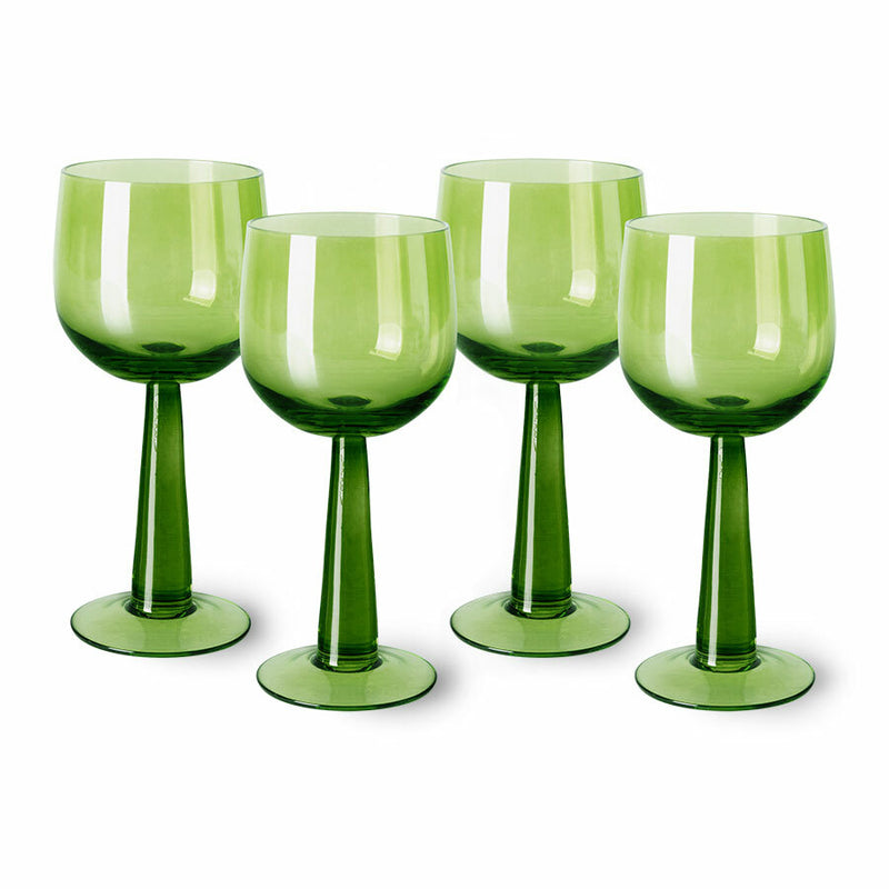 The Emeralds: Wine Glass Tall Lime Green (set of 4)