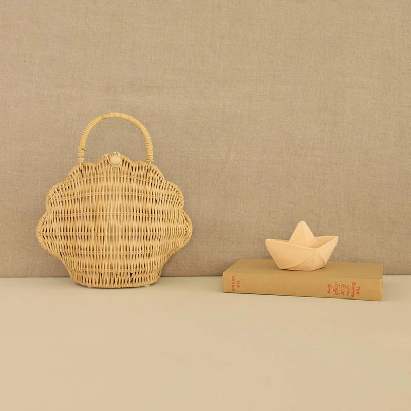 Rattan Shell Bag - Straw