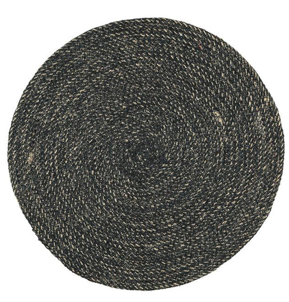 38cm Jute Placemat In Jet Black/Natural, 1 Mat