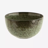 Stoneware Bowl - Green/Black