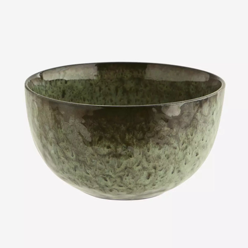 Stoneware Bowl - Green/Black
