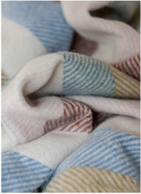 Recycled Wool Blanket in Rainbow Stripe