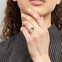 Square Claw Ring - Light Blue