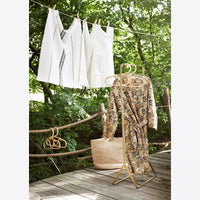 Madam Stoltz - Striped Kitchen Towel W/Fringes - Off White