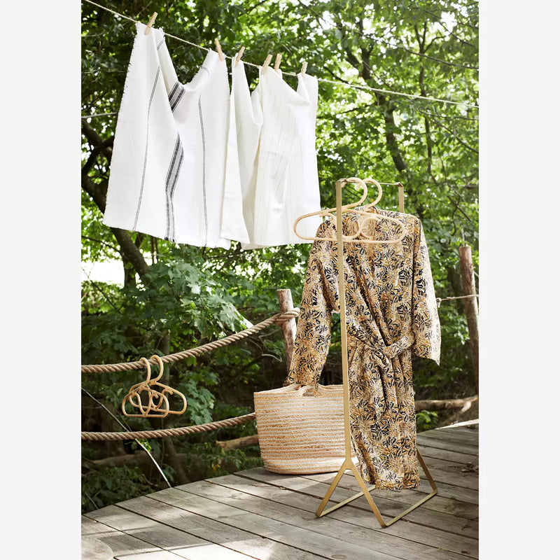 Madam Stoltz - Striped Kitchen Towel W/Fringes - Off White