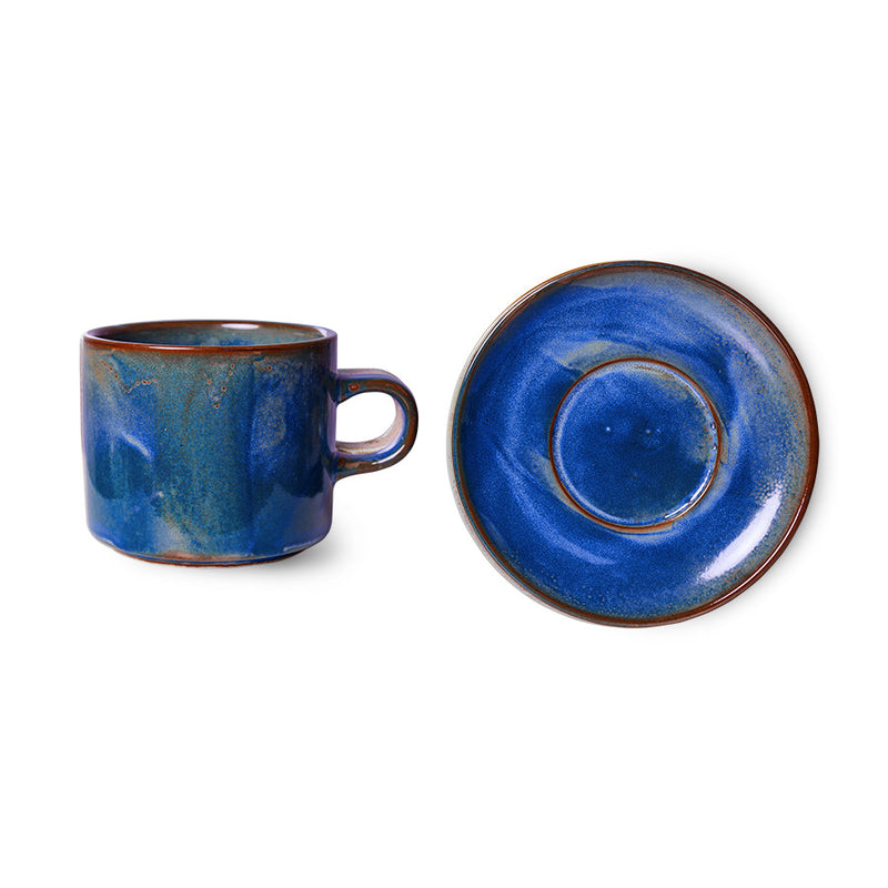 Chef Ceramics Cup and Saucer Rustic Blue