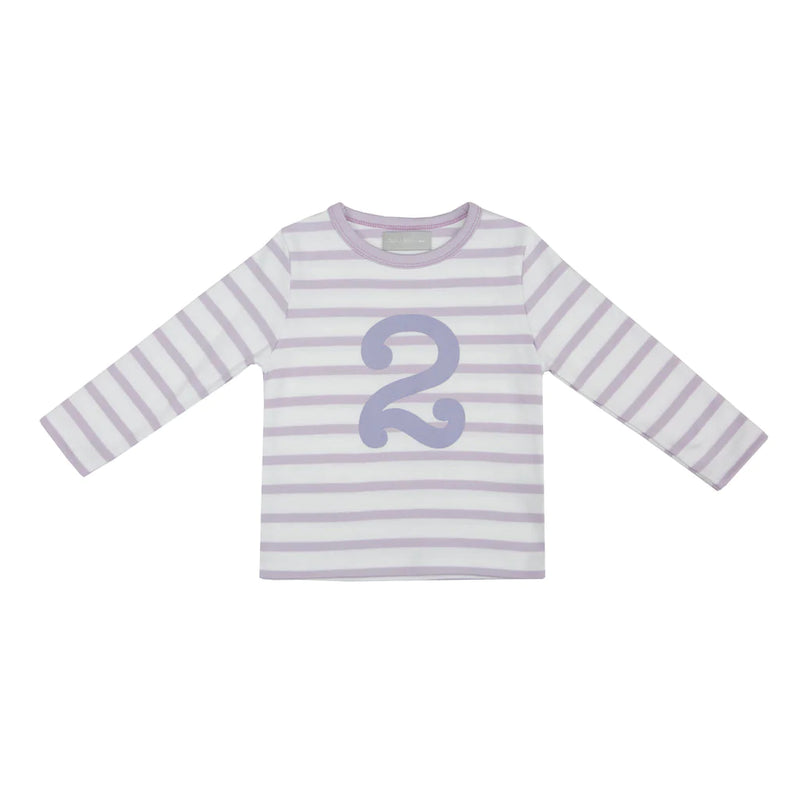 Parma Violet & White Breton Striped Number T-Shirt