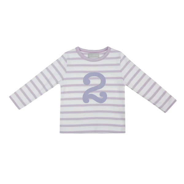 Parma Violet & White Breton Striped Number T-Shirt
