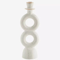 Madam Stoltz - Stoneware Candle Holder - Off White
