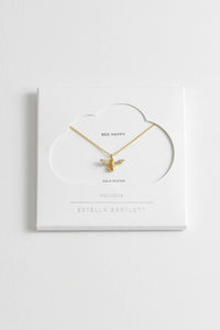 Bee Necklace Sparkle Wings - Gold Plated