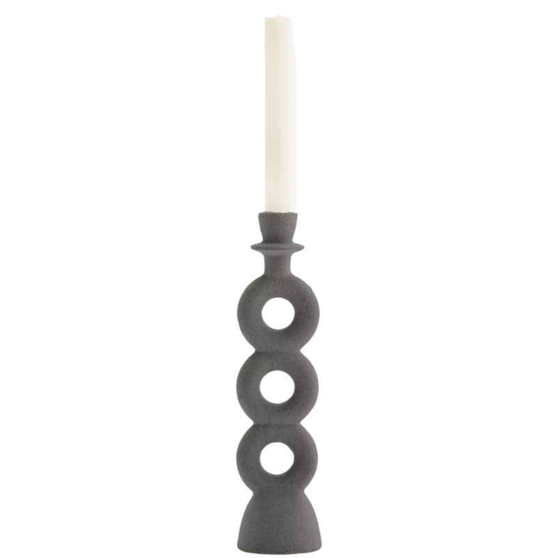 Stoneware Candle Holder - Anthracite