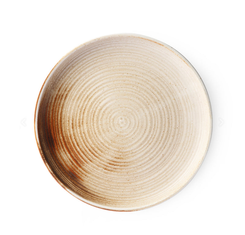 Home Ceramics Dinner Plate Rustic Cream / Brown