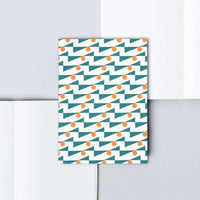 Limited Edition - A6 Pocket Layflat Notebook Plain Pages - Enid print Turquoise/Red