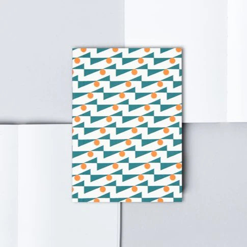 Limited Edition - A6 Pocket Layflat Notebook Plain Pages - Enid print Turquoise/Red