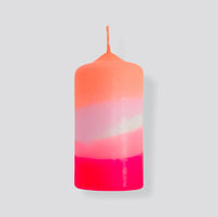 Pink Stories - Dip Dye Neon Pillar Candle