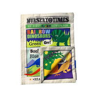 Crinkly Cloth Newspaper - Rainbow Dinosaurs