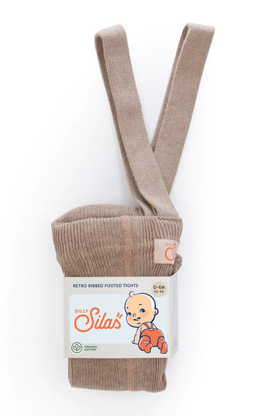 Silly Silas - Footed Cotton Tights - Peanut