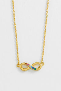 Multi CZ Infinity Necklace - Gold Plated