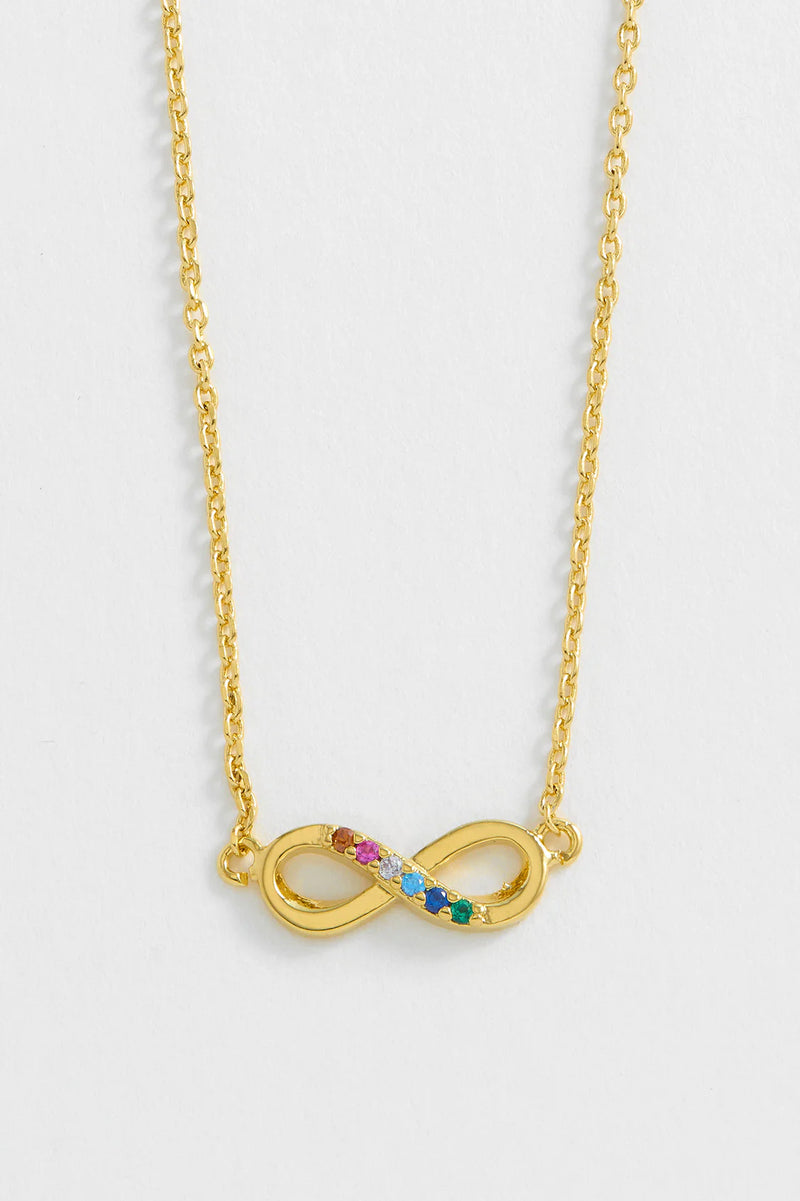 Multi CZ Infinity Necklace - Gold Plated