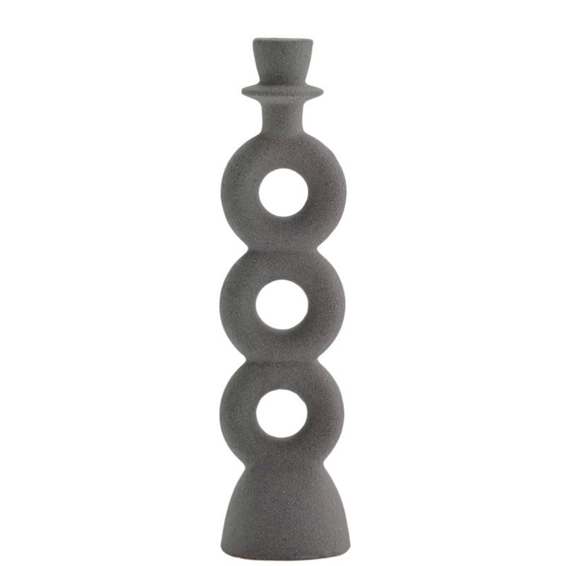 Stoneware Candle Holder - Anthracite