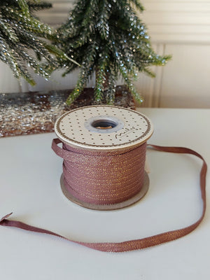 Ribbon, 25m - Dusty Grape/Gold