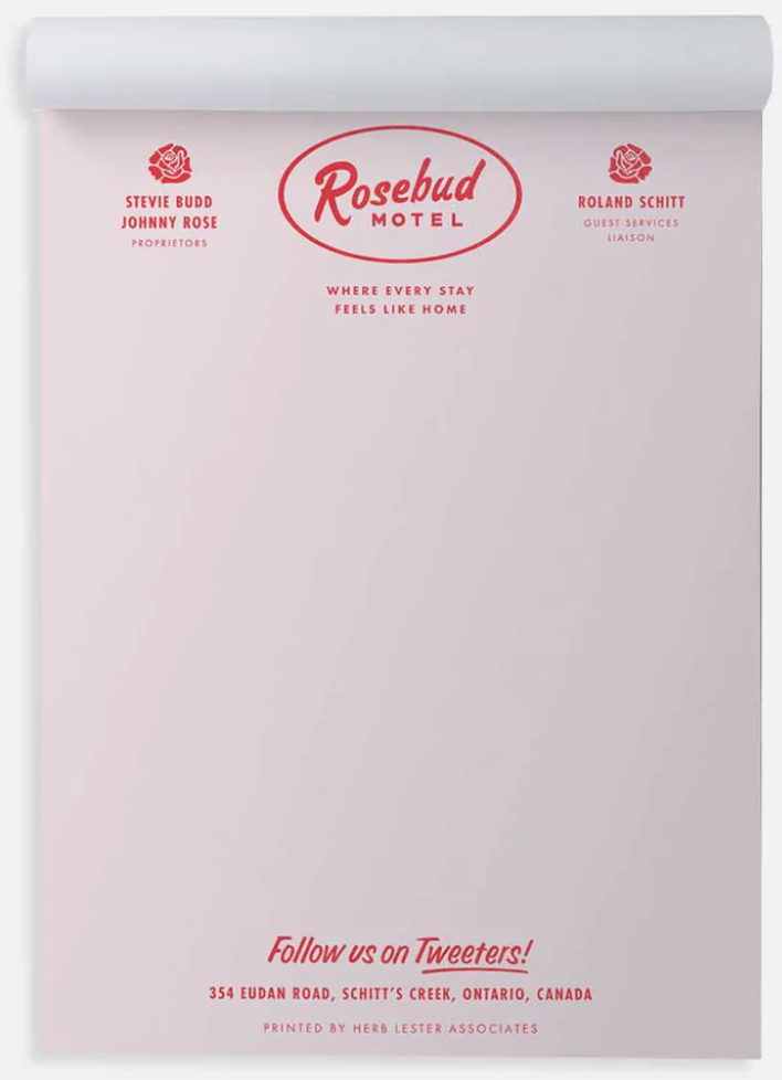 Fictional Hotel Notepads: Rosebud Motel