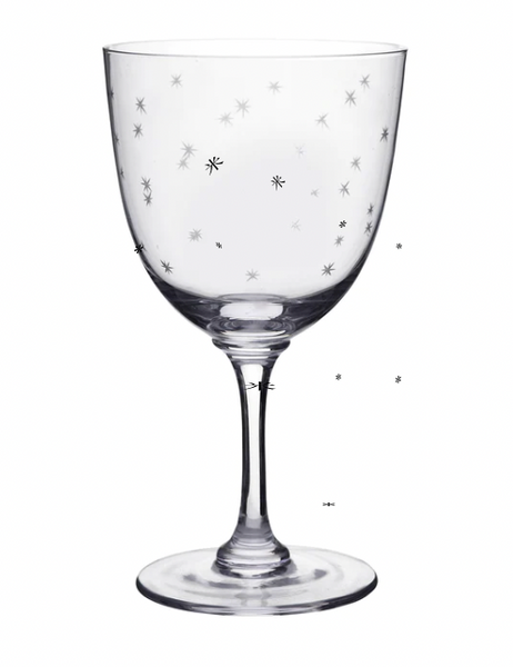 Wine Glasses with Stars Design - Set of 6